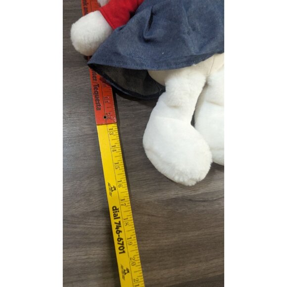 White Plush Dog Toy In Dress & Bow 14" stuffed animal XIMISO - Picture 10 of 10